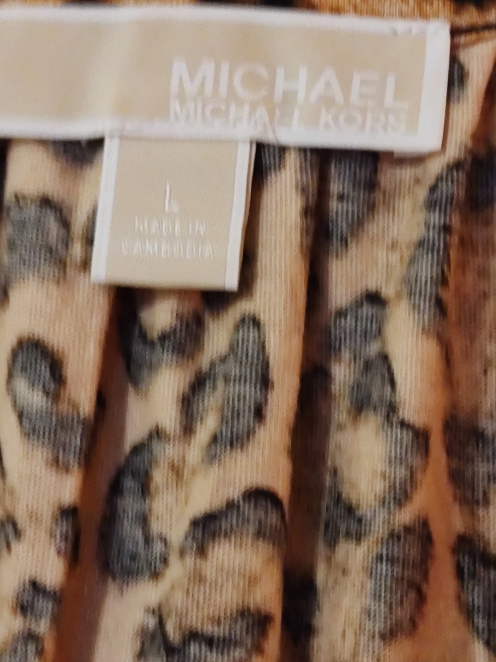 Michael Kors Leopard Print Scoop Neck Blouse in Tan and Black - Picture 3 of 6